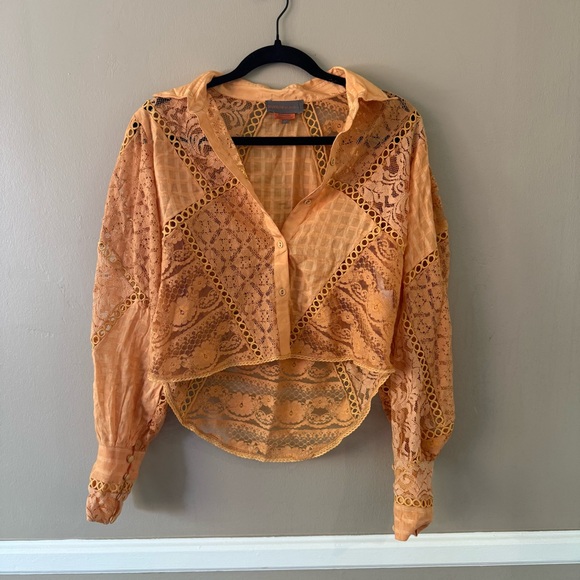 bhanuni by jyoti Tops - Orange Lace Women's Top